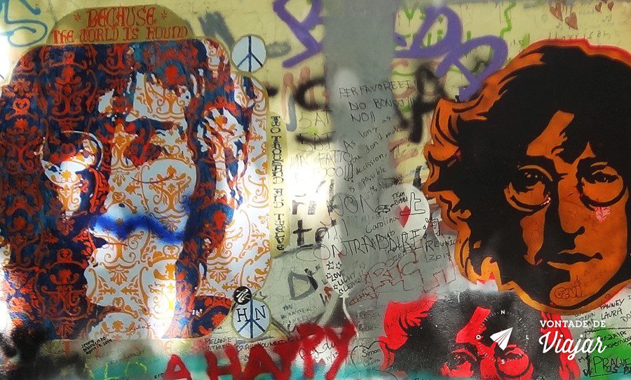 Lennon Wall - Desenhos de John Lennon em Praga