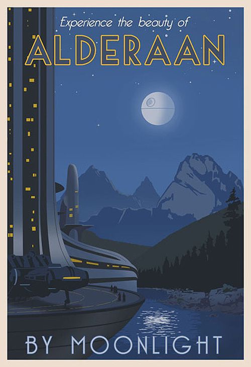 Poster de viagem - Star Wars Alderaan - Steve Thomas
